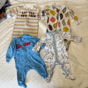 Carters 3 month pajama sleepers footed little brother fall